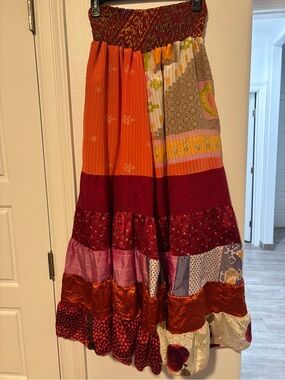 POL Patchwork pants in Red and Orange